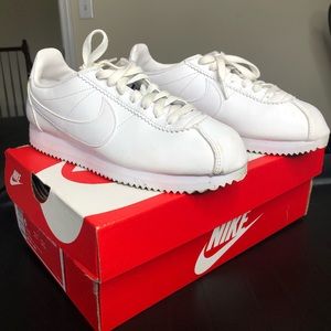 All White Nike Cortez